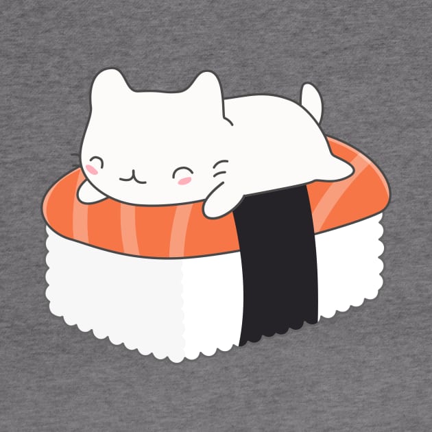 Kawaii Sushi Cat T-Shirt by happinessinatee